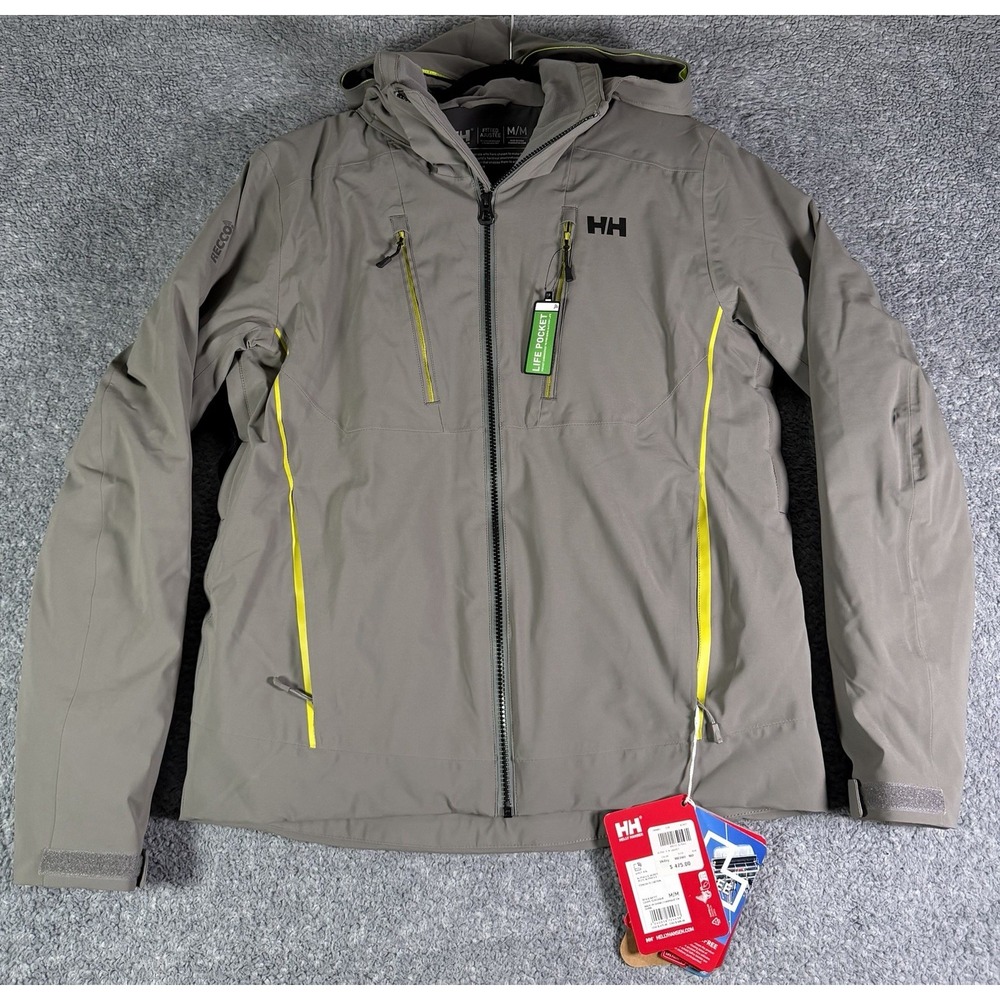NWT Helly Hansen Men's Medium Fitted Alpha 4.0 Winter Ski Jacket Concrete Gray